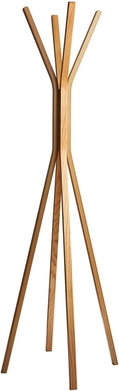 Adesso Toby Coat Rack with Natural Oak Finish – Space-Saving Entryway Organizer Perfect for Coats, Bags, Purses and Hats – 6 Hooks, 68.25" Tall