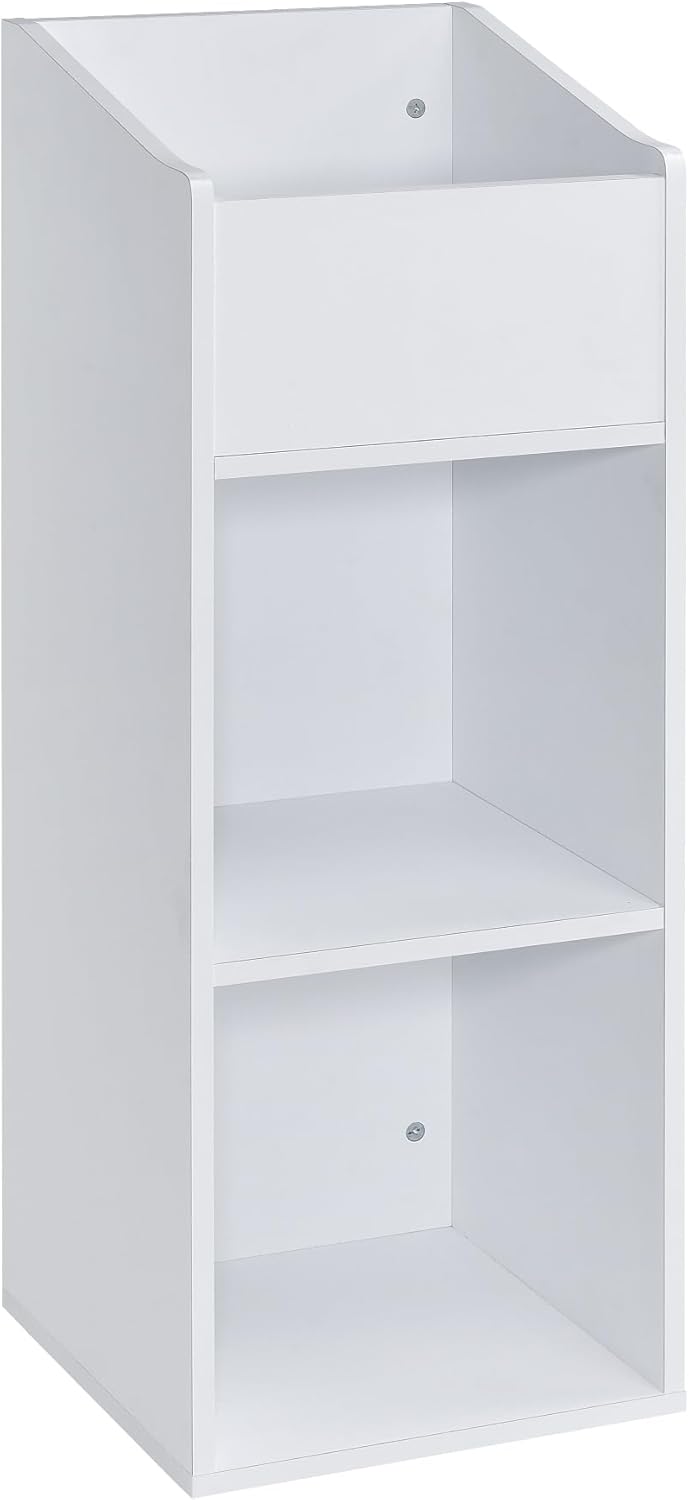 240 Vinyl Record Storage Rack for Albums, Magazine Display, Book and Files Organizer (White)