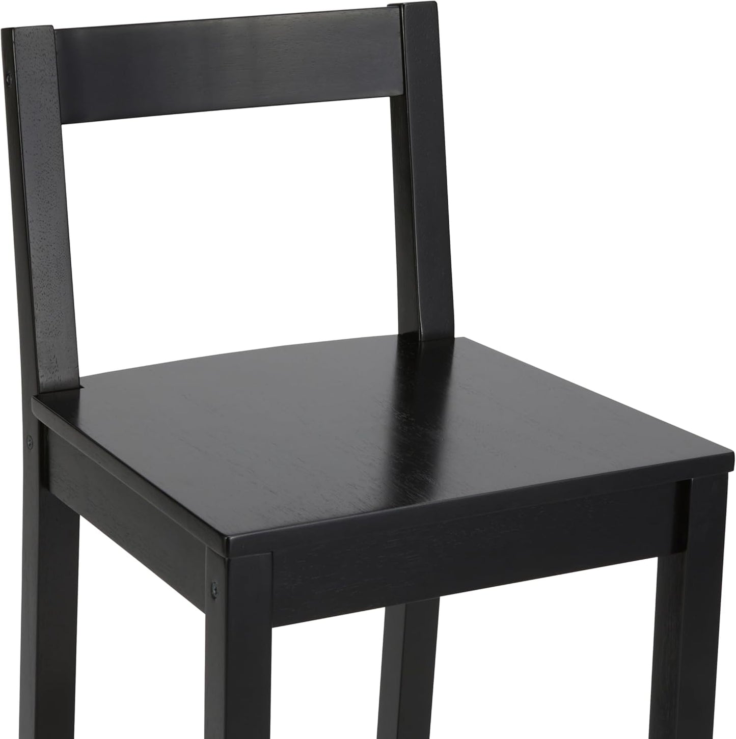 Amazon Basics Wooden Bar Stool with Backrest 24", Black, Set of 2