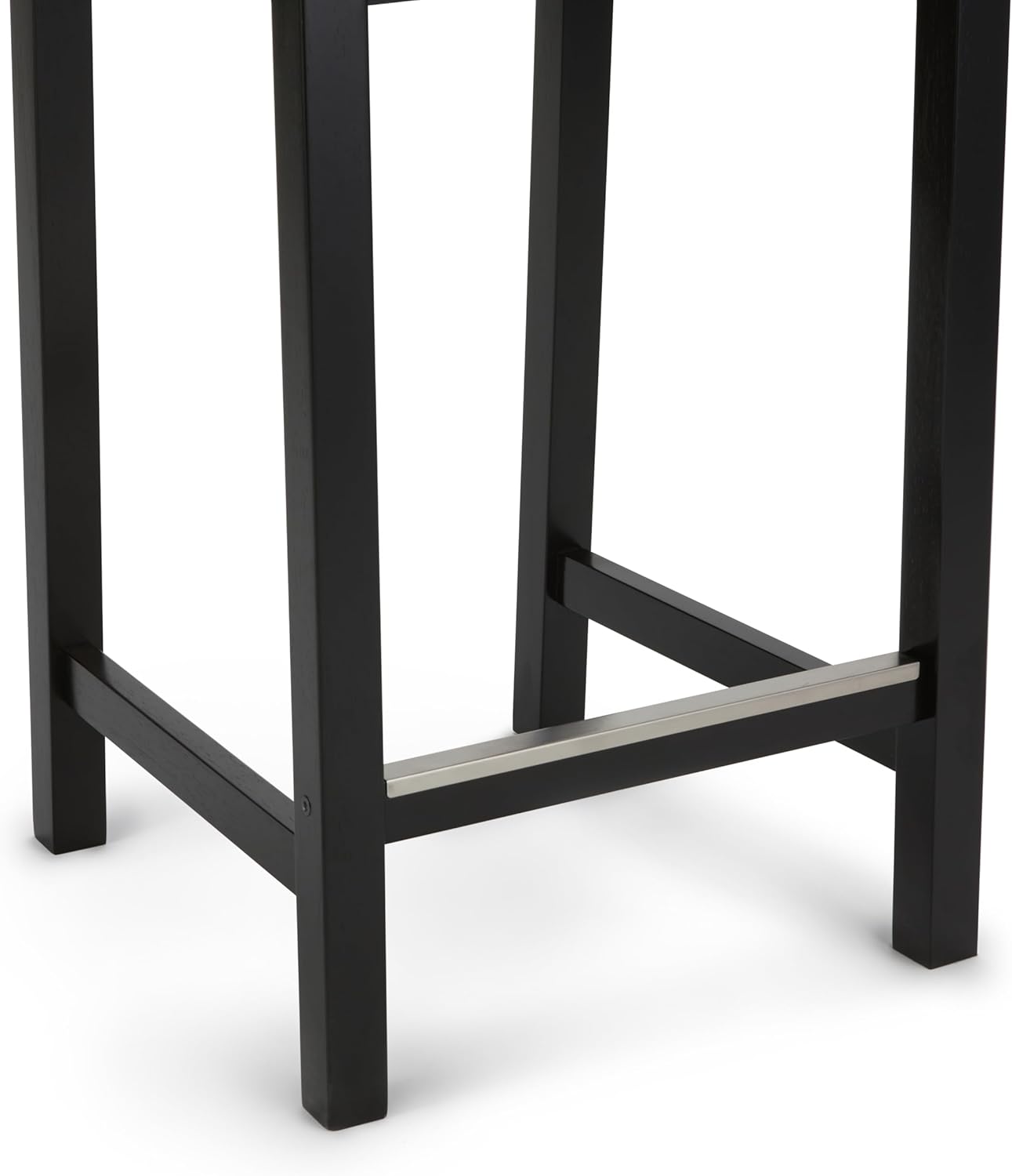 Amazon Basics Wooden Bar Stool with Backrest 24", Black, Set of 2