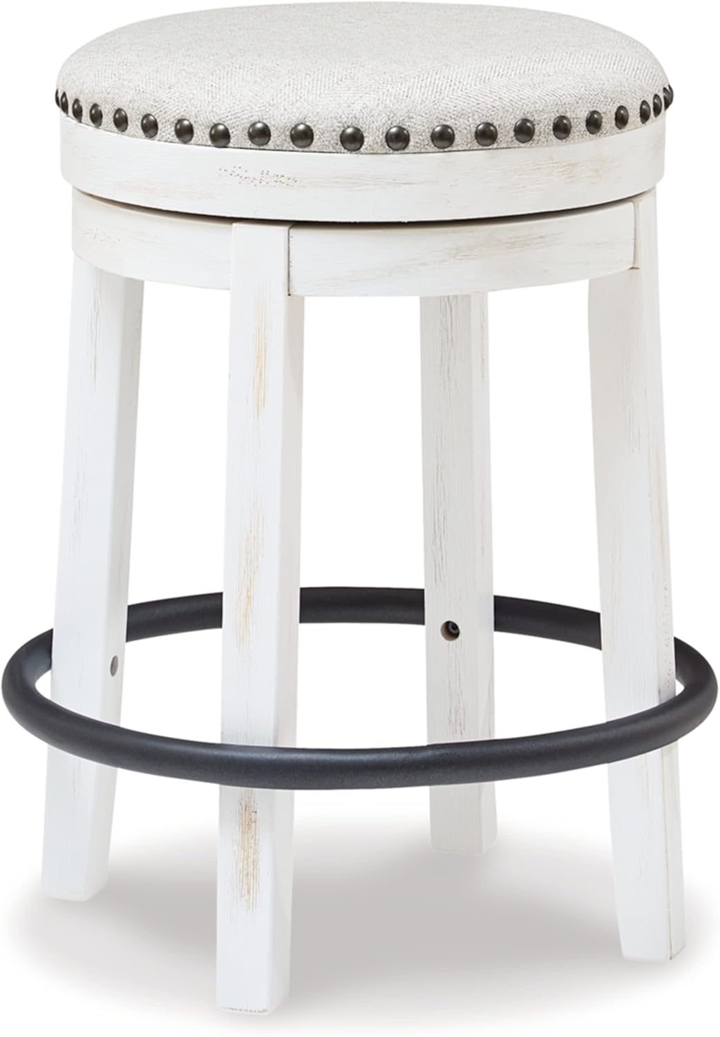 Signature Design by Ashley Valebeck Rustic Farmhouse 24.5” Counter Height Swivel Bar Stool, Brown