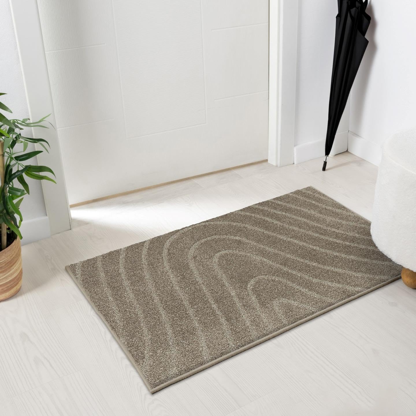 LUXE WEAVERS Modern Geometric Wave Cream 8x10 Area Rug