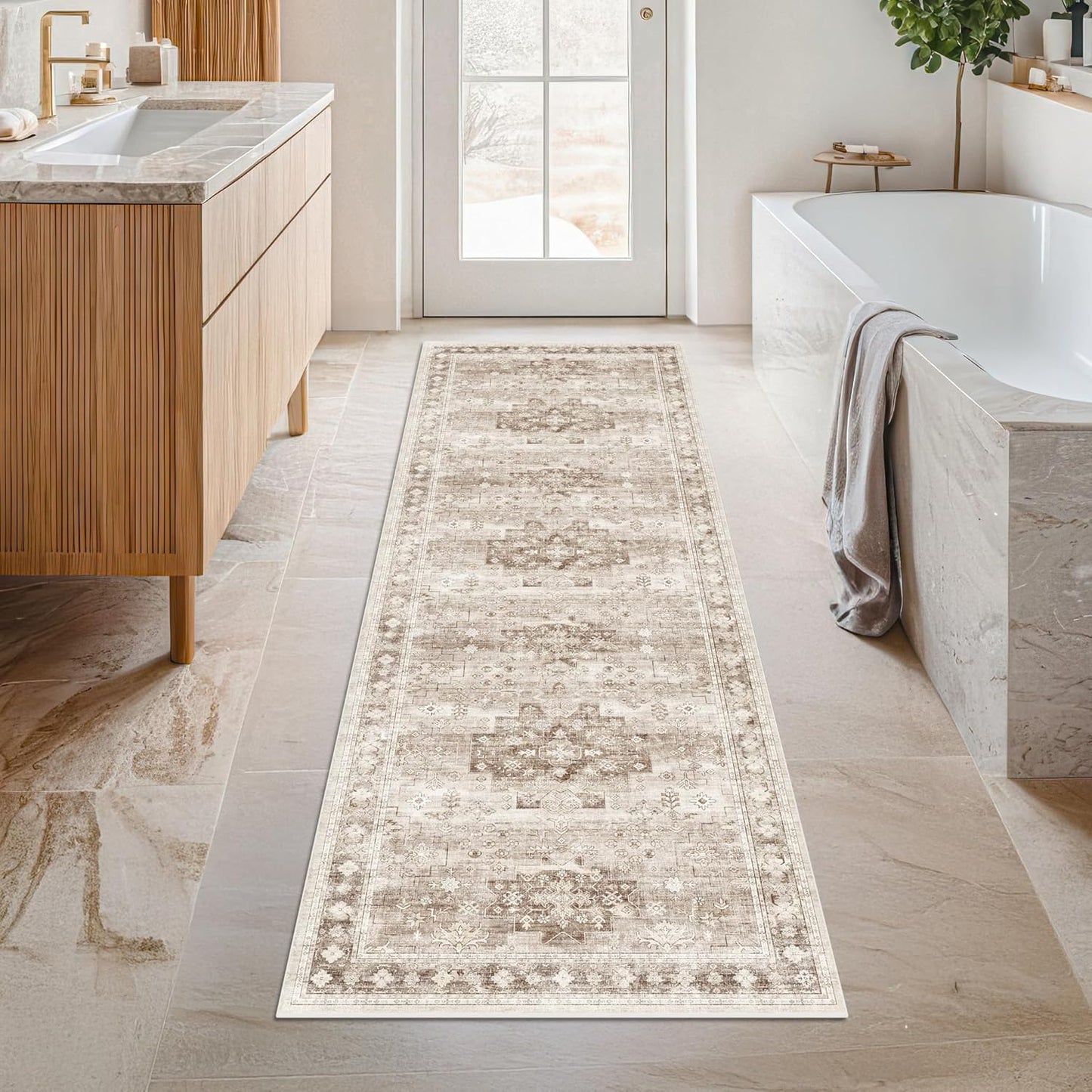 Green Area Rugs 9x12 Living Room - Washable Oriental Geometric, Extra Large for Bedroom Non Slip Soft Faux Wool Carpet for Dining Room Playroom, Lounge - Blue and Green Floral Rug