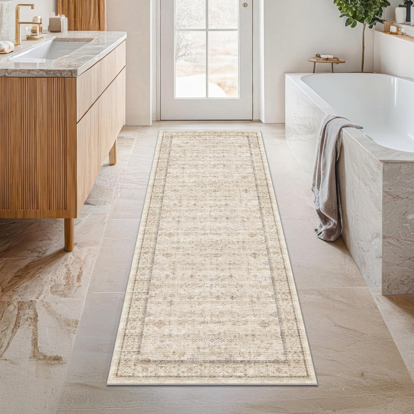 Green Area Rugs 9x12 Living Room - Washable Oriental Geometric, Extra Large for Bedroom Non Slip Soft Faux Wool Carpet for Dining Room Playroom, Lounge - Blue and Green Floral Rug