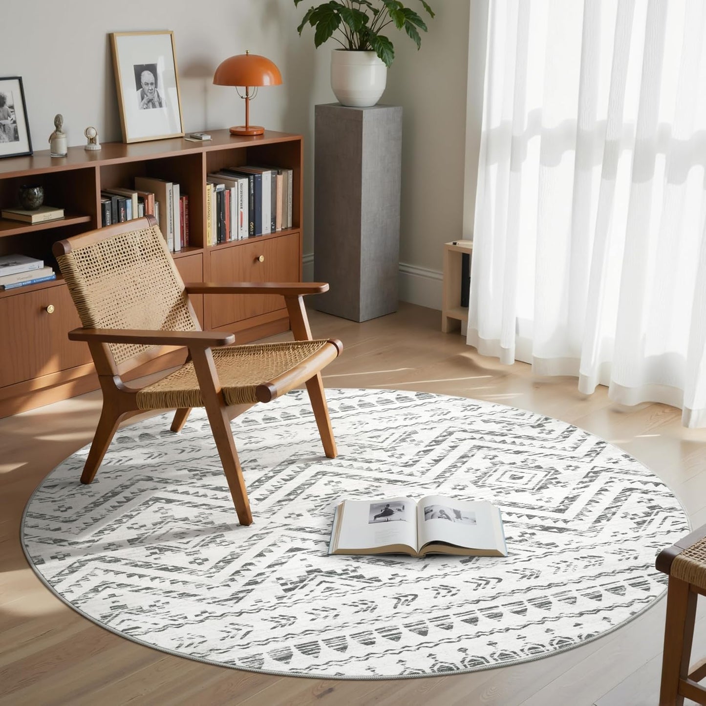 10x14 Area Rug for Living Room Moroccan Washable Rugs Non Slip Indoor Floor Carpet Foldable Large Soft Area Rug for Dining Room Bedroom with Low Pile(Grey,10'x14')