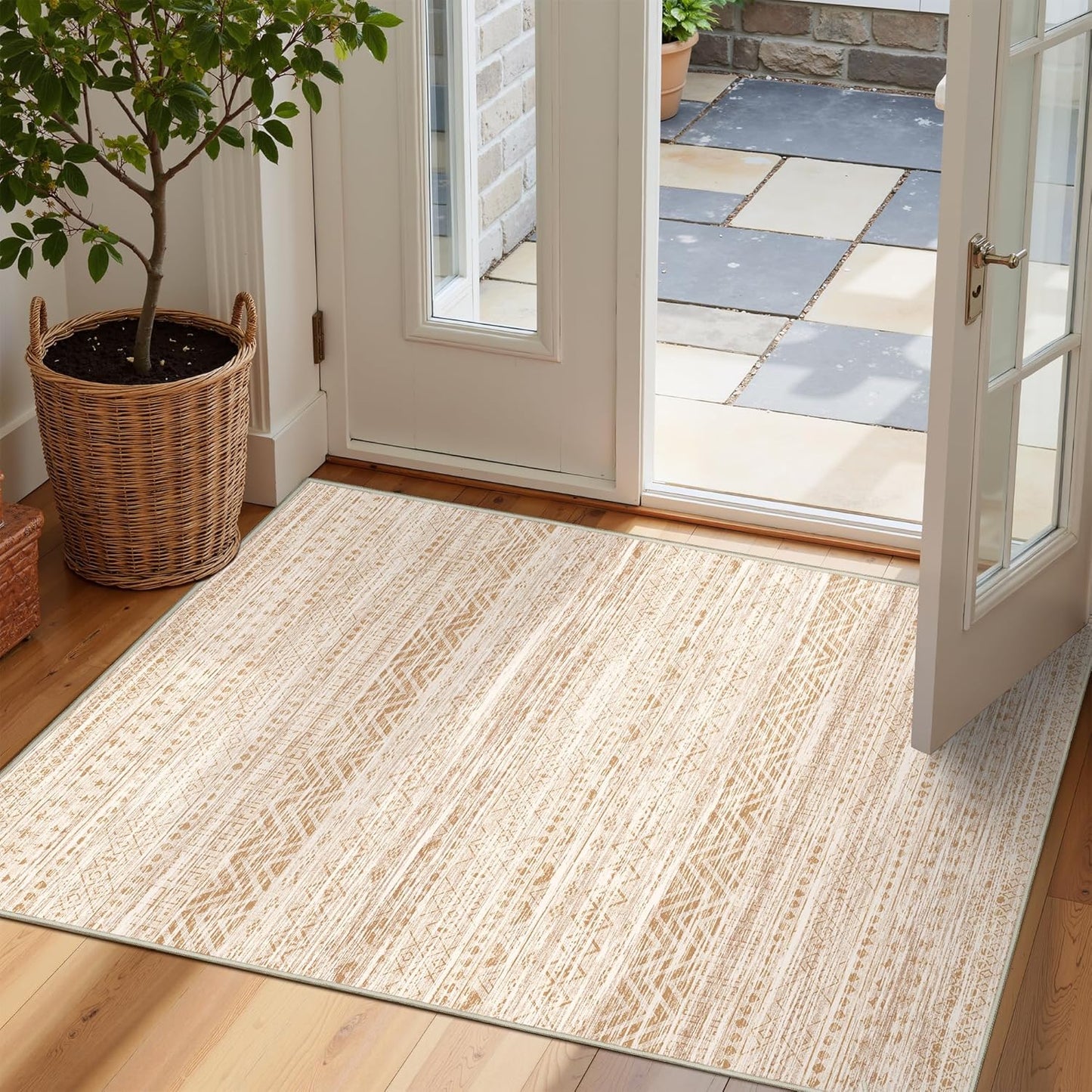 10x14 Area Rug for Living Room Moroccan Washable Rugs Non Slip Indoor Floor Carpet Foldable Large Soft Area Rug for Dining Room Bedroom with Low Pile(Grey,10'x14')